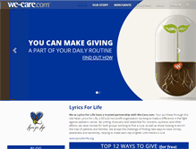 Tablet Screenshot of lyricsforlife.we-care.com